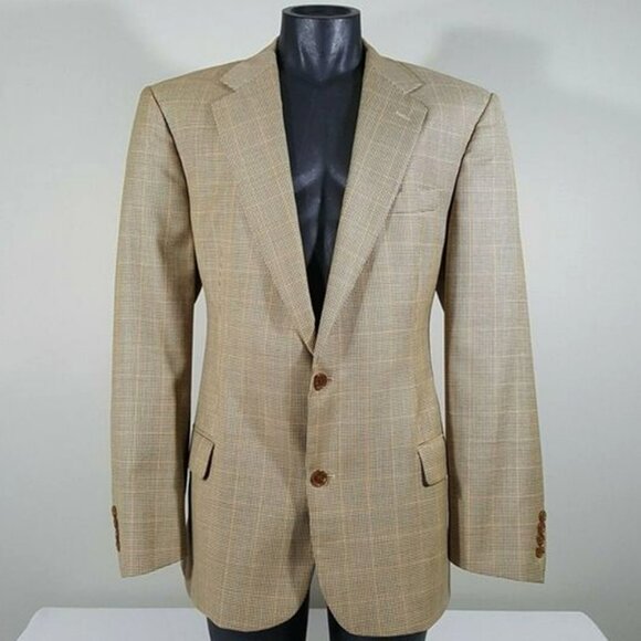 Brooks Brothers Worsted Wool Houndstooth Plaid Suit Sport Coat Jacket Blazer 44 - Picture 3 of 8